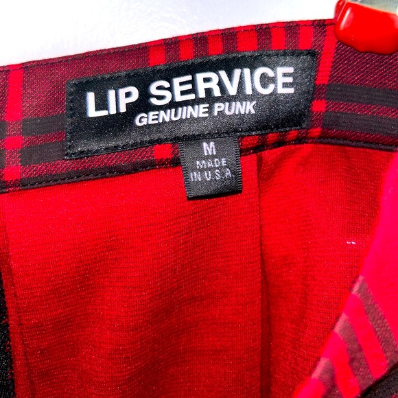 Lip Service Red/Black Plaid Mini Skirt - Picture 3 of 3